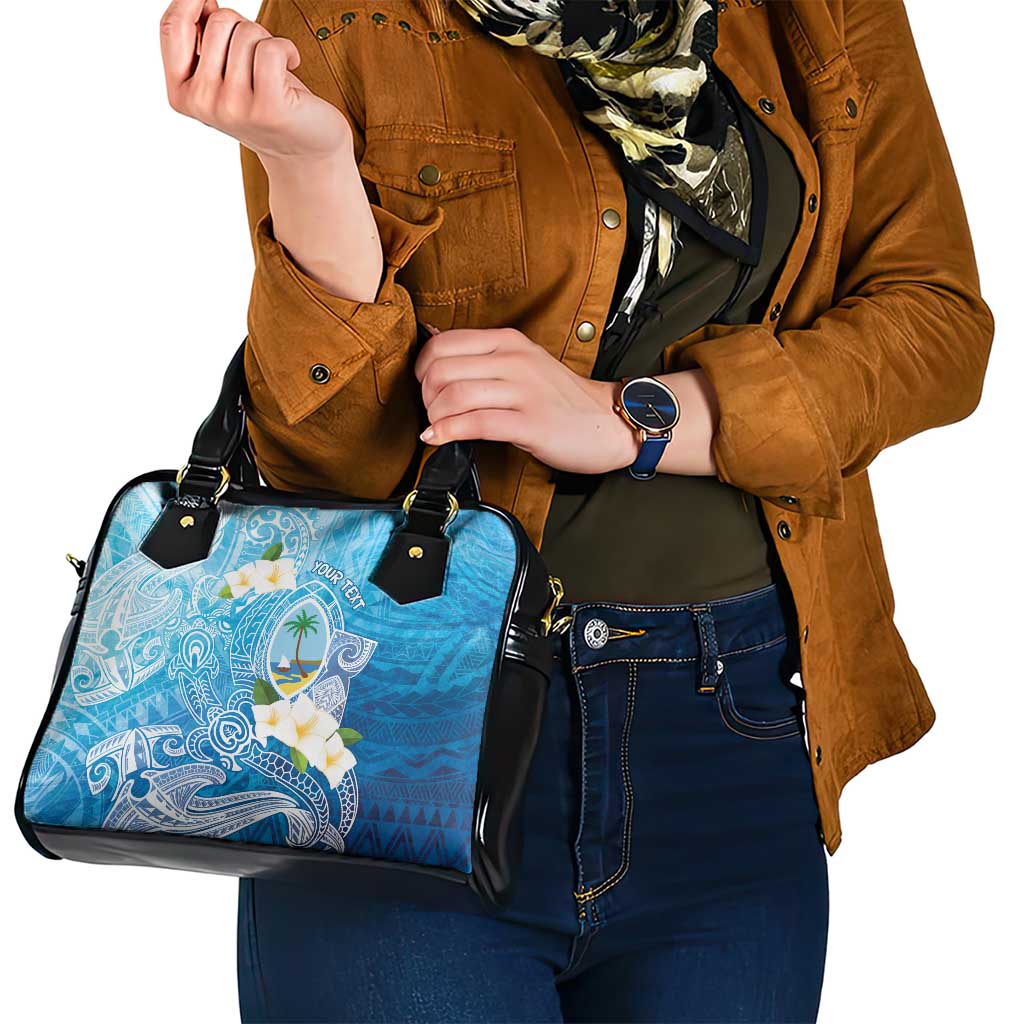 Hafa Adai Guam Chamorro Personalized Shoulder Handbag Ocean Blue Latte Stone with Guasali - Polynesian Pride