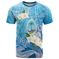 Hafa Adai Guam Chamorro Personalized T Shirt Ocean Blue Latte Stone with Guasali LT7 Ocean Blue - Polynesian Pride