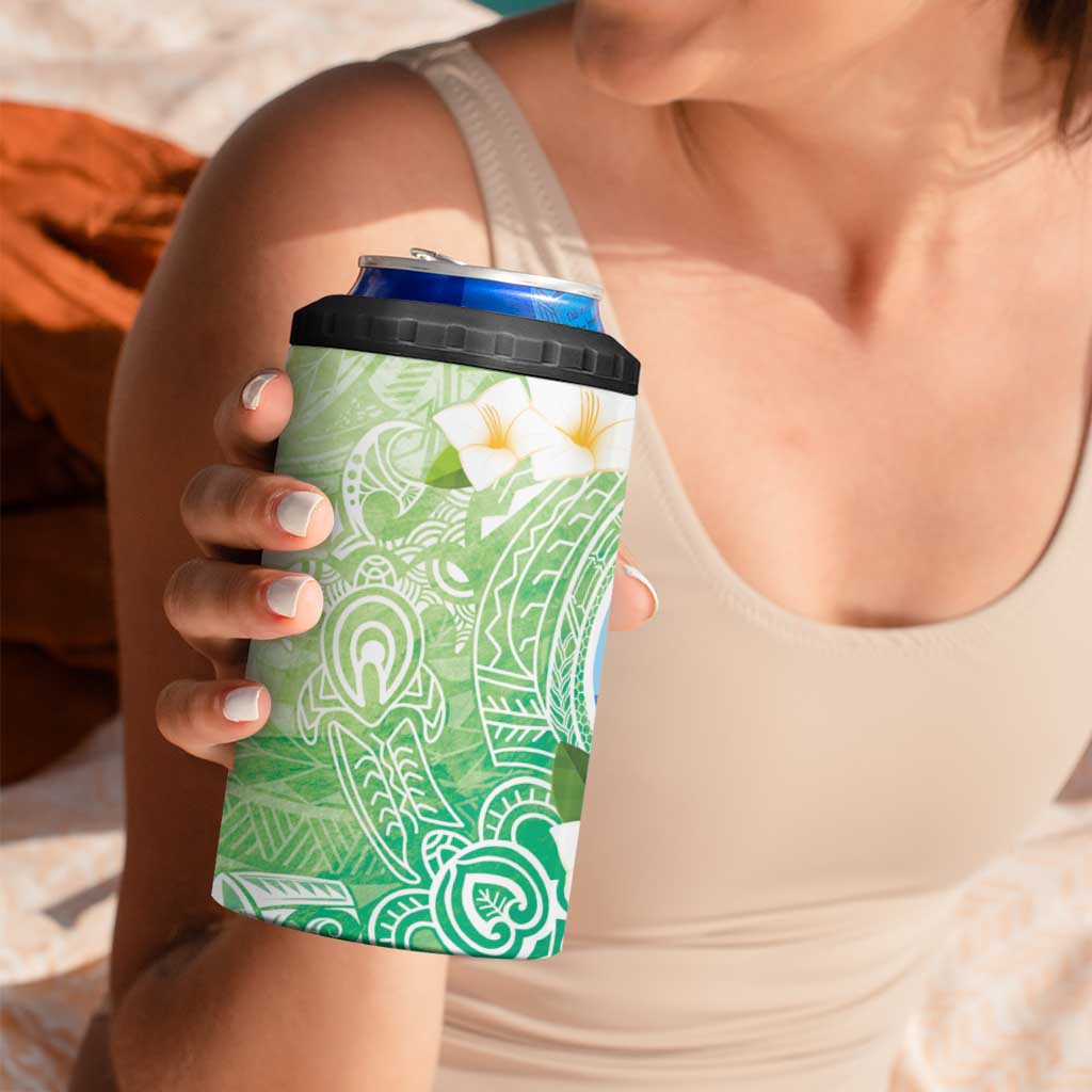 Hafa Adai Guam Chamorro Personalized 4 in 1 Can Cooler Tumbler Summer Green Latte Stone with Guasali - Polynesian Pride