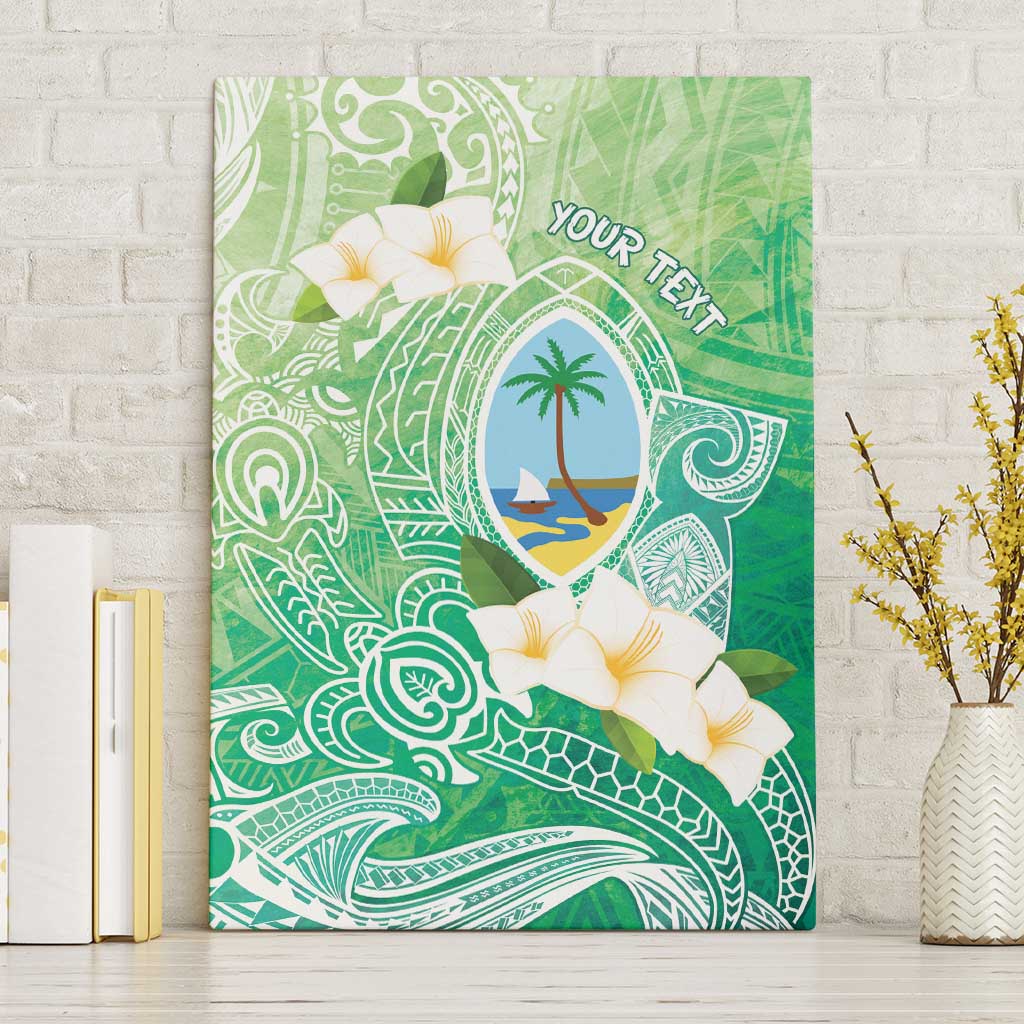 Hafa Adai Guam Chamorro Personalized Canvas Wall Art Summer Green Latte Stone with Guasali - Polynesian Pride