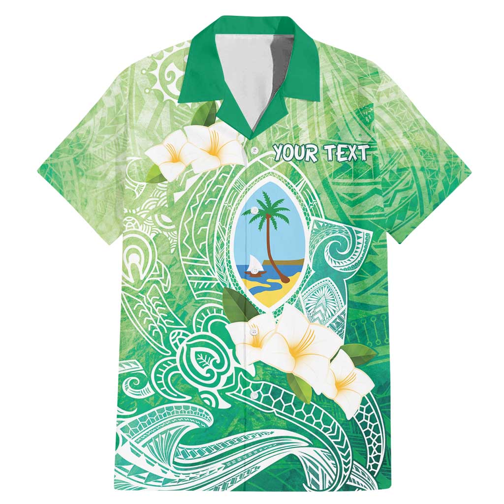 Hafa Adai Guam Chamorro Personalized Family Matching Mermaid Dress and Hawaiian Shirt Summer Green Latte Stone with Guasali LT7 Dad's Shirt - Short Sleeve Summer Green - Polynesian Pride