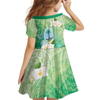 Hafa Adai Guam Chamorro Personalized Family Matching Off The Shoulder Long Sleeve Dress and Hawaiian Shirt Summer Green Latte Stone with Guasali LT7 - Polynesian Pride