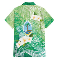 Hafa Adai Guam Chamorro Personalized Family Matching Off The Shoulder Long Sleeve Dress and Hawaiian Shirt Summer Green Latte Stone with Guasali LT7 - Polynesian Pride