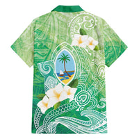 Hafa Adai Guam Chamorro Personalized Family Matching Off Shoulder Maxi Dress and Hawaiian Shirt Summer Green Latte Stone with Guasali LT7 - Polynesian Pride