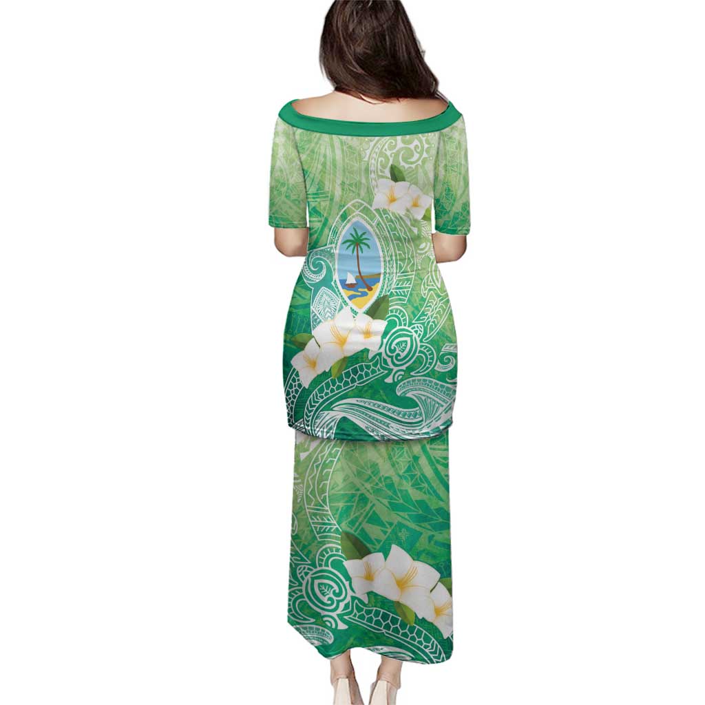 Hafa Adai Guam Chamorro Personalized Family Matching Puletasi and Hawaiian Shirt Summer Green Latte Stone with Guasali LT7 - Polynesian Pride