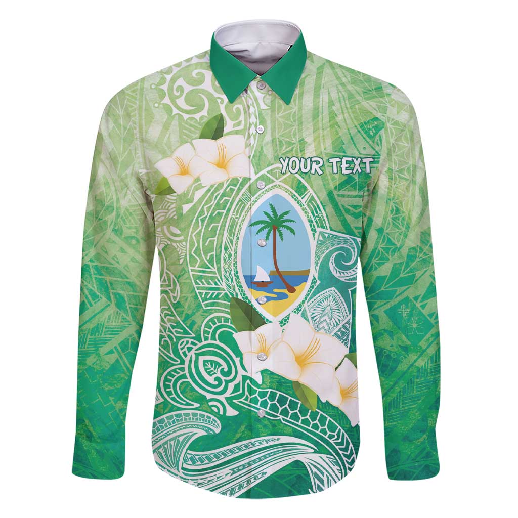 Hafa Adai Guam Chamorro Personalized Family Matching Short Sleeve Bodycon Dress and Hawaiian Shirt Summer Green Latte Stone with Guasali LT7 Dad's Shirt - Long Sleeve Summer Green - Polynesian Pride