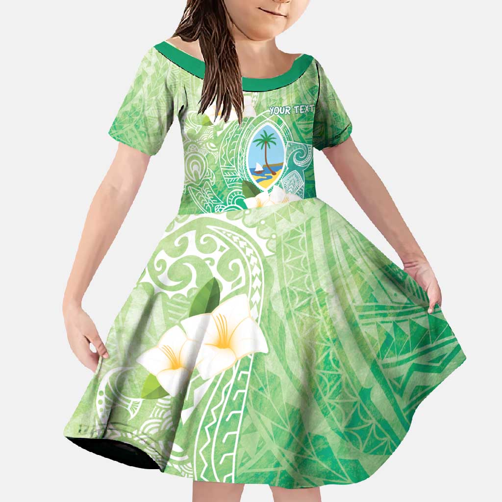 Hafa Adai Guam Chamorro Personalized Family Matching Summer Maxi Dress and Hawaiian Shirt Summer Green Latte Stone with Guasali LT7 Daughter's Dress Summer Green - Polynesian Pride