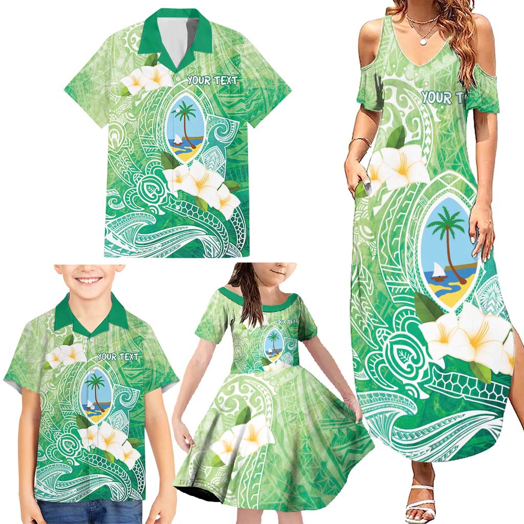 Hafa Adai Guam Chamorro Personalized Family Matching Summer Maxi Dress and Hawaiian Shirt Summer Green Latte Stone with Guasali LT7 - Polynesian Pride