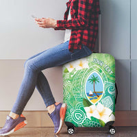 Hafa Adai Guam Chamorro Personalized Luggage Cover Summer Green Latte Stone with Guasali - Polynesian Pride