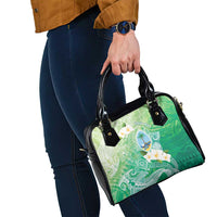 Hafa Adai Guam Chamorro Personalized Shoulder Handbag Summer Green Latte Stone with Guasali - Polynesian Pride