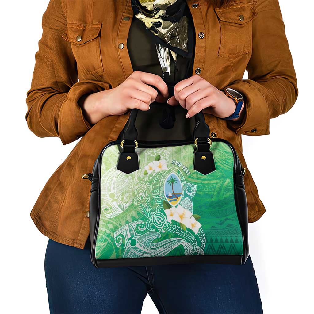 Hafa Adai Guam Chamorro Personalized Shoulder Handbag Summer Green Latte Stone with Guasali - Polynesian Pride