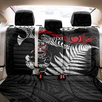 New Zealand Maori Rugby Personalised Back Car Seat Cover Ta Moko Silver Fern LT7 - Polynesian Pride