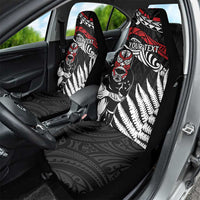 New Zealand Maori Rugby Personalised Car Seat Cover Ta Moko Silver Fern LT7 - Polynesian Pride