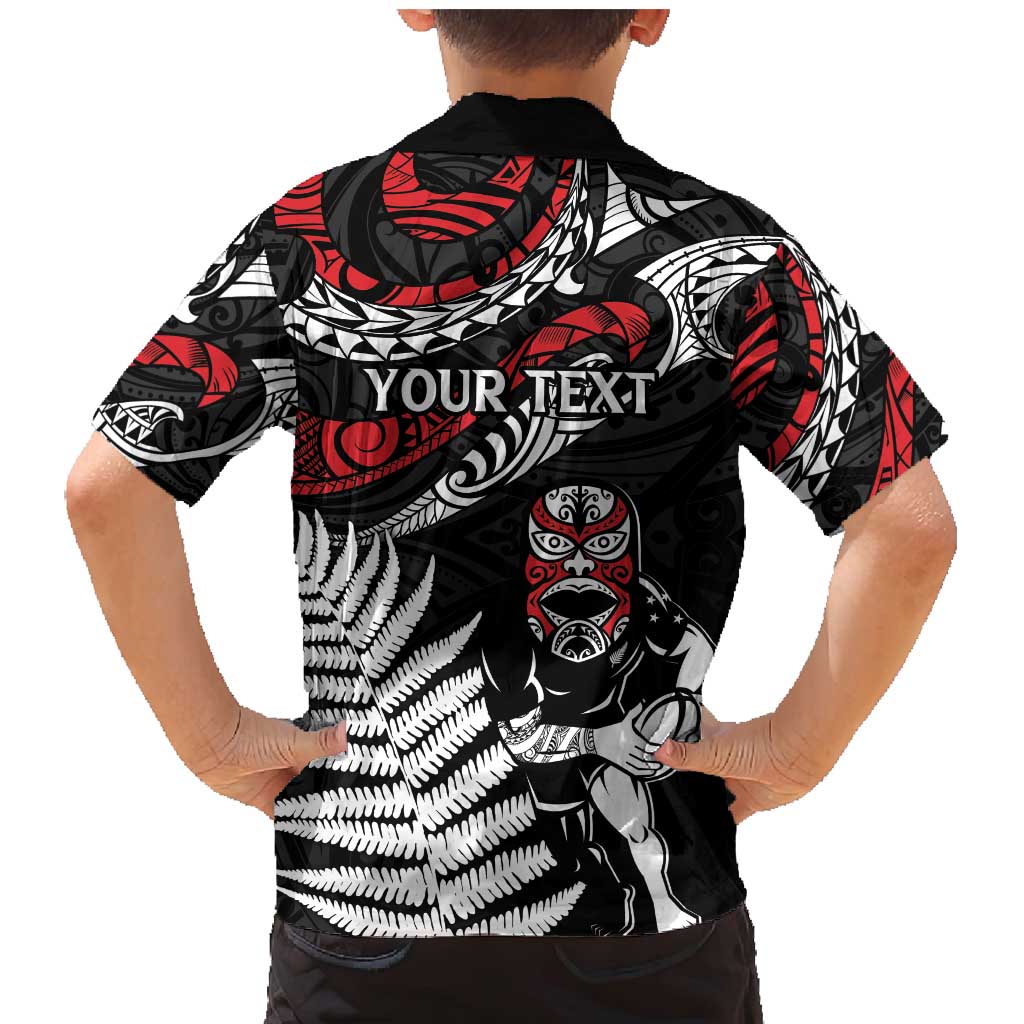 New Zealand Maori Rugby Personalised Family Matching Mermaid Dress and Hawaiian Shirt Ta Moko Silver Fern LT7 - Polynesian Pride