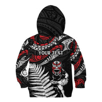 New Zealand Maori Rugby Personalised Kid Hoodie Ta Moko Silver Fern LT7 - Polynesian Pride