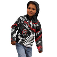 New Zealand Maori Rugby Personalised Kid Hoodie Ta Moko Silver Fern LT7 - Polynesian Pride
