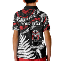 New Zealand Maori Rugby Personalised Kid Polo Shirt Ta Moko Silver Fern LT7 - Polynesian Pride