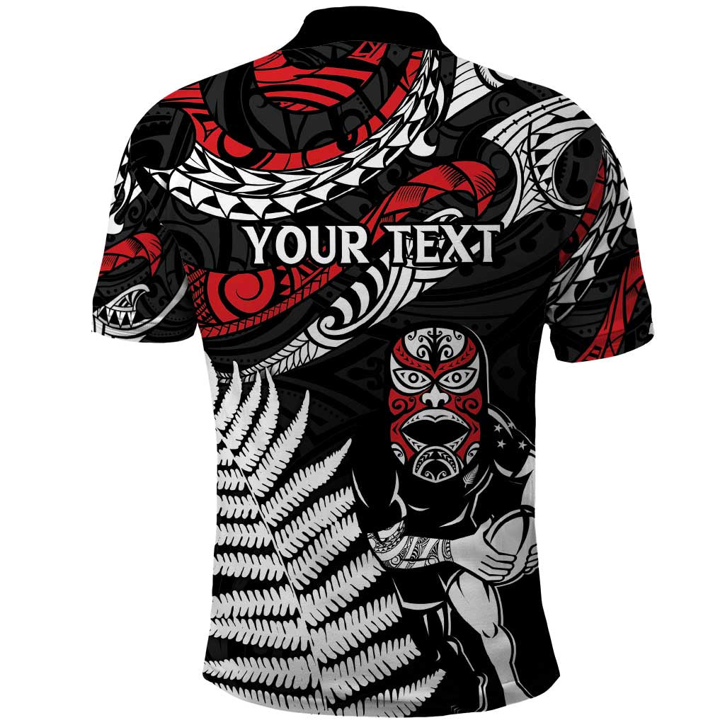 New Zealand Maori Rugby Personalised Polo Shirt Ta Moko Silver Fern LT7 - Polynesian Pride