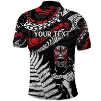 New Zealand Maori Rugby Personalised Polo Shirt Ta Moko Silver Fern LT7 - Polynesian Pride
