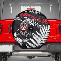 New Zealand Maori Rugby Personalised Spare Tire Cover Ta Moko Silver Fern LT7 - Polynesian Pride