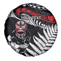 New Zealand Maori Rugby Personalised Spare Tire Cover Ta Moko Silver Fern LT7 - Polynesian Pride