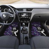 New Zealand Maori Rugby Personalised Car Mats Ta Moko Silver Fern - Paua Purple LT7 Set 2pcs - Front Purple - Polynesian Pride