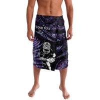 New Zealand Maori Rugby Personalised Lavalava Ta Moko Silver Fern - Paua Purple LT7 Purple - Polynesian Pride