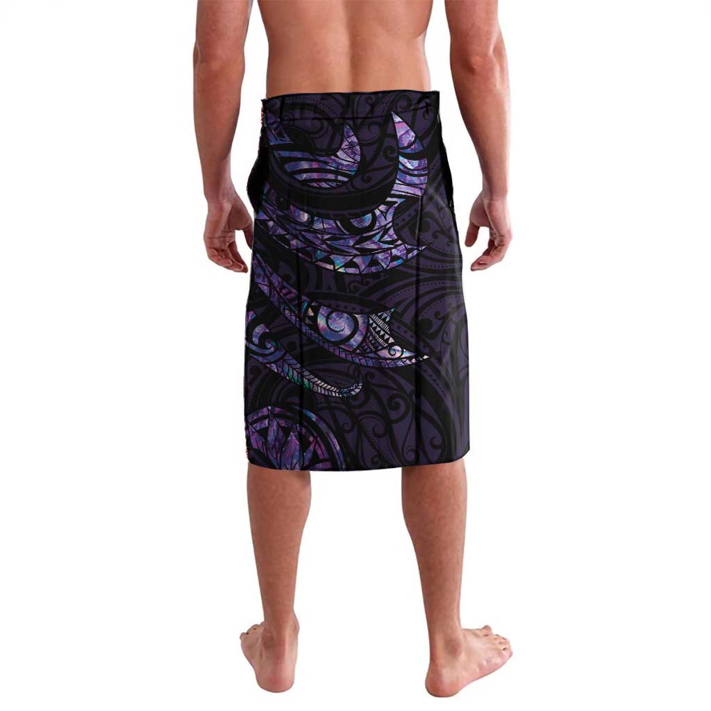 New Zealand Maori Rugby Personalised Lavalava Ta Moko Silver Fern - Paua Purple LT7 - Polynesian Pride