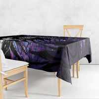 New Zealand Maori Rugby Personalised Tablecloth Ta Moko Silver Fern - Paua Purple LT7 - Polynesian Pride