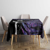 New Zealand Maori Rugby Personalised Tablecloth Ta Moko Silver Fern - Paua Purple LT7 - Polynesian Pride