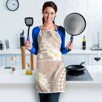 Polynesian Vintage Floral Apron Beige Motifs - Polynesian Pride