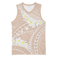 Polynesian Vintage Floral Basketball Jersey Beige Motifs LT7 Unisex Beige - Polynesian Pride
