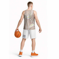 Polynesian Vintage Floral Basketball Jersey Beige Motifs LT7 - Polynesian Pride