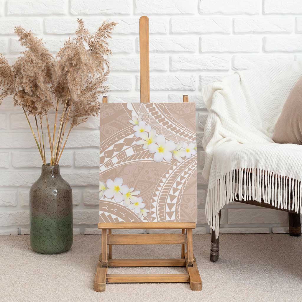 Polynesian Vintage Floral Canvas Wall Art Beige Motifs - Polynesian Pride