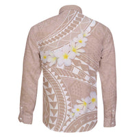 Polynesian Vintage Floral Family Matching Summer Maxi Dress and Hawaiian Shirt Beige Motifs LT7 - Polynesian Pride