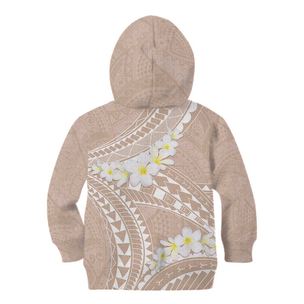 Polynesian Vintage Floral Kid Hoodie Beige Motifs - Polynesian Pride