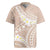 Polynesian Vintage Floral Rugby Jersey Beige Motifs - Polynesian Pride