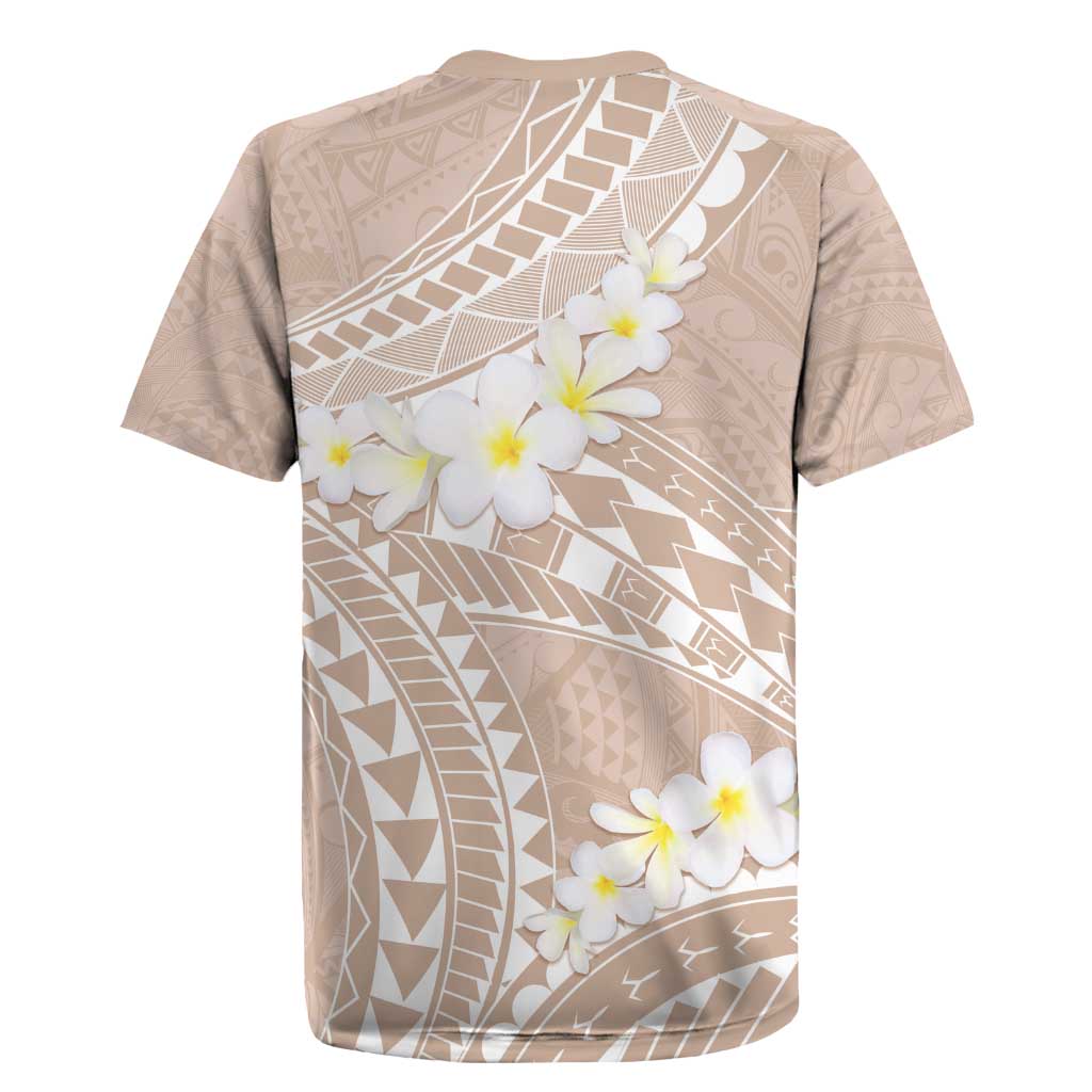 Polynesian Vintage Floral Rugby Jersey Beige Motifs - Polynesian Pride