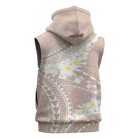 Polynesian Vintage Floral Sleeveless Zip Hoodie Beige Motifs - Polynesian Pride