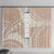 Polynesian Vintage Floral Window Curtain Beige Motifs - Polynesian Pride