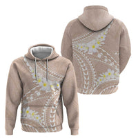 Polynesian Vintage Floral Zip Hoodie Beige Motifs LT7 - Polynesian Pride