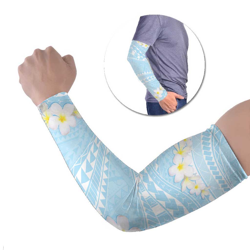 Polynesian Vintage Floral Arm Sleeves Azure Motifs - Polynesian Pride