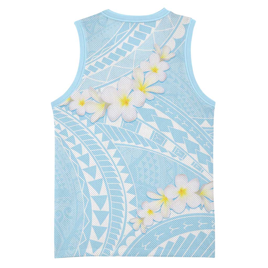 Polynesian Vintage Floral Basketball Jersey Azure Motifs LT7 - Polynesian Pride