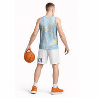 Polynesian Vintage Floral Basketball Jersey Azure Motifs LT7 - Polynesian Pride