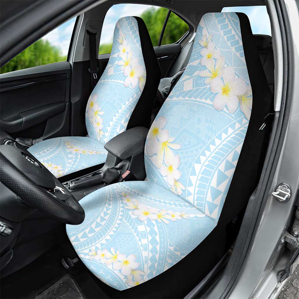Polynesian Vintage Floral Car Seat Cover Azure Motifs - Polynesian Pride