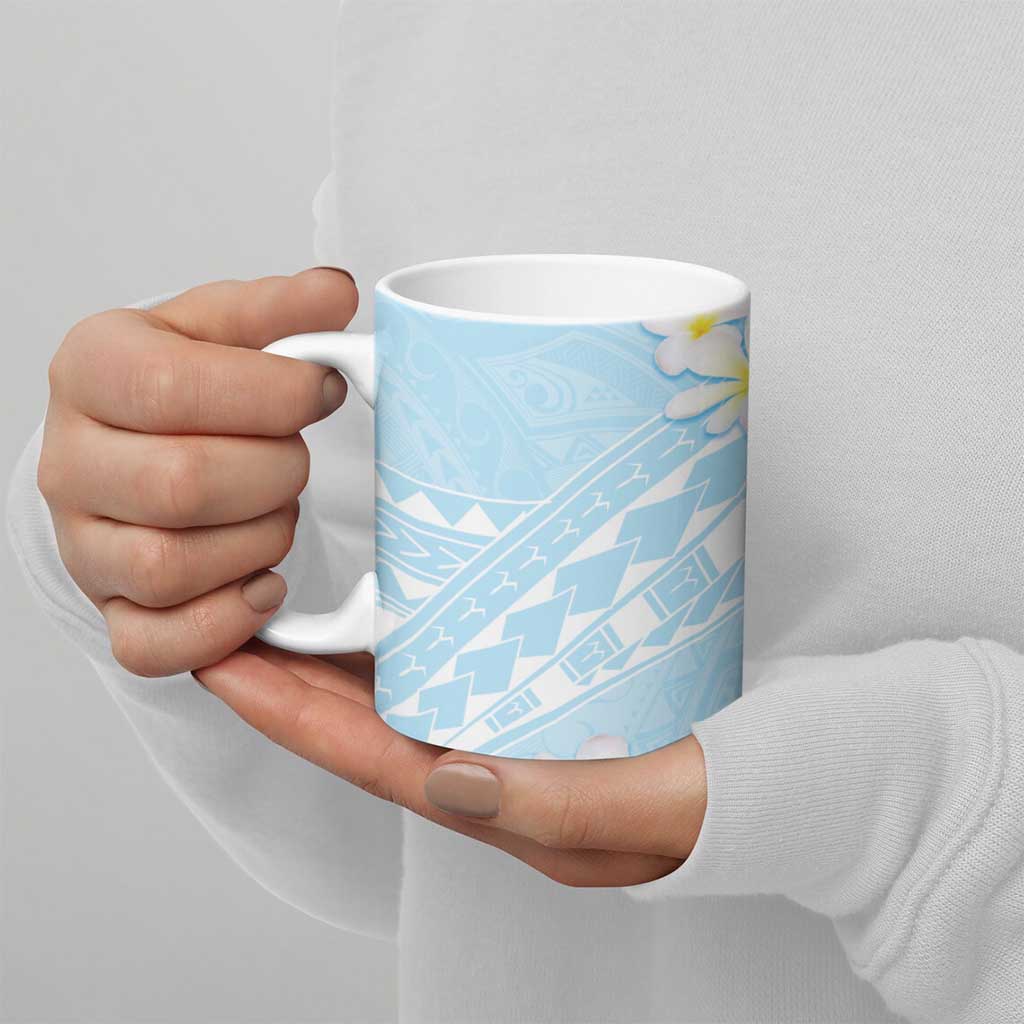 Polynesian Vintage Floral Ceramic Mug Azure Motifs - Polynesian Pride