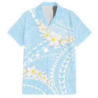 Polynesian Vintage Floral Family Matching Off The Shoulder Long Sleeve Dress and Hawaiian Shirt Azure Motifs LT7 Dad's Shirt - Short Sleeve Azure - Polynesian Pride