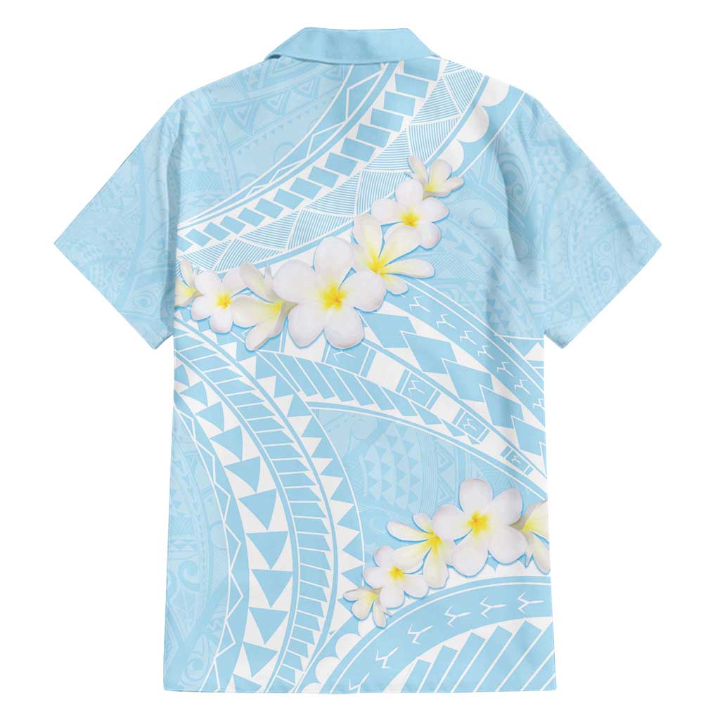 Polynesian Vintage Floral Family Matching Off Shoulder Maxi Dress and Hawaiian Shirt Azure Motifs LT7 - Polynesian Pride