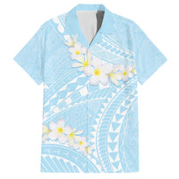 Polynesian Vintage Floral Family Matching Puletasi and Hawaiian Shirt Azure Motifs LT7 Dad's Shirt - Short Sleeve Azure - Polynesian Pride