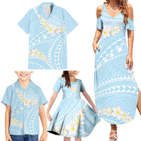 Polynesian Vintage Floral Family Matching Summer Maxi Dress and Hawaiian Shirt Azure Motifs LT7 - Polynesian Pride